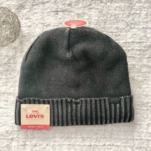 🆕New w/tags LEVI’S Sherpa lined Hat black Unisex